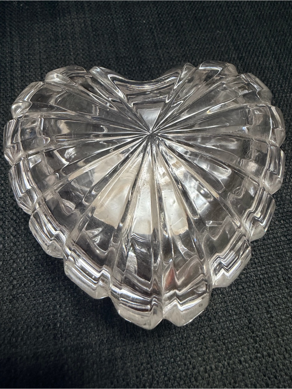 Heart Shaped Covered Box - Clear Crystal